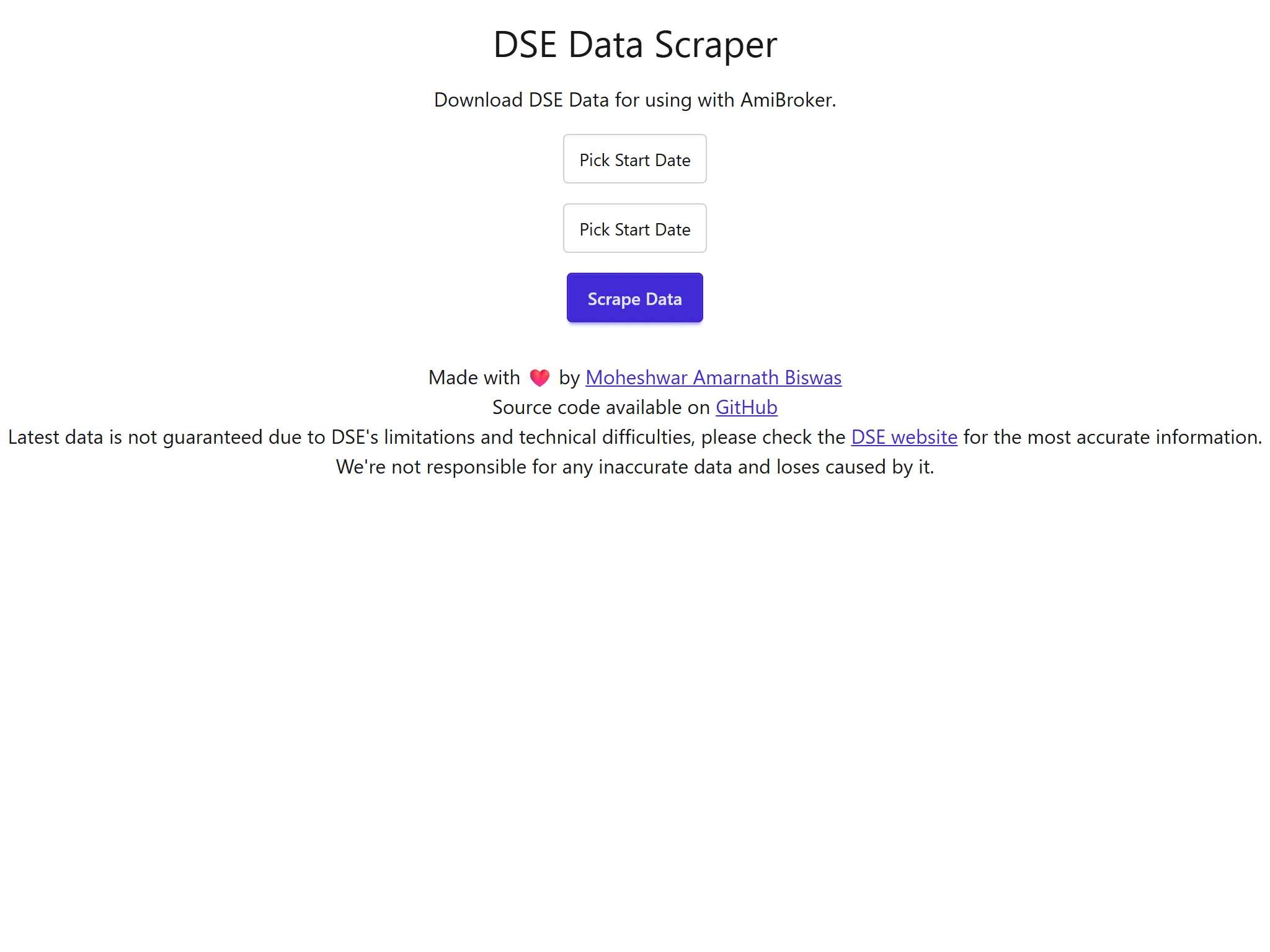 DSE Scraper Screenshot